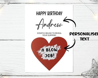 Personalised Birthday Surprise Scratch Off Card | Surprise Gift, Funny Card, Adult Humour, Cheeky Birthday
