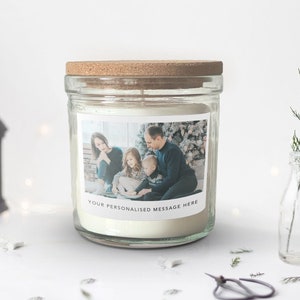 Personalised Photo Candle | Add A Photo And Message To Candle