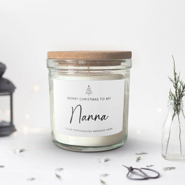 Merry Christmas To My Nanna | Personalised Candle Gift for Xmas