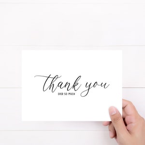 Simple Thank You Card Card to Say Thank You Ever So Much, Gratitude Card, Thanks, Friend, Mum, Nan, Dad, Sister image 1