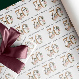 Papier cadeau personnalisé pour 30e anniversaire | Emballage cadeau, Pour elle, Fille, Ami, Maman