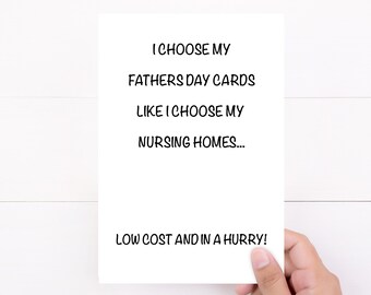 Funny Nursing Home Fathers Day Card | Cheeky Card for Dad