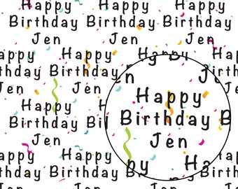 Personalised Birthday Wrapping Paper | Happy Birthday Confetti Gift Wrap