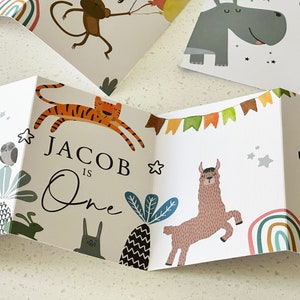 Personalised Jungle Theme 1st Birthday Card | First Birthday, Milestone Card, Keepsake, Son, Boy, Girl, Any Age