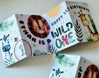 Personalised Wild One 1st Birthday Card | Jungle Safari Theme, First Birthday, Son, Grandson