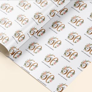 Personalisiertes Geschenkpapier zum 60 Geschenkverpackung, für Sie, Tochter, Freundin, Mutter, Nan, Oma