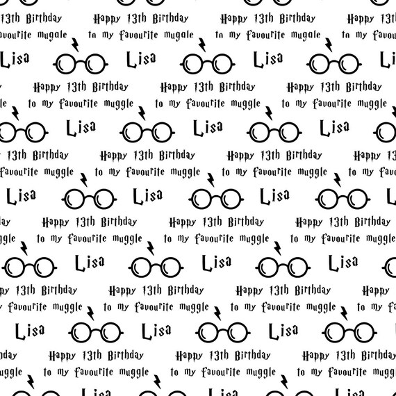 Potter's Printing Personalized Potter Themed Birthday Wrapping Paper