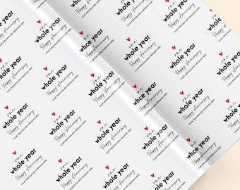 Personalised 1st Anniversary Wrapping Paper | First Wedding Anniversary
