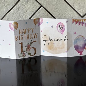 Personalisierte Karte zum 16. Geburtstag | Jedes Alter und Name, für Tochter, Enkelin, Nichte, Patentochter, Freund