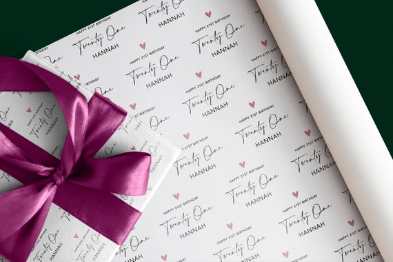 Personalised 21st Birthday Wrapping Paper | Any Age and Name, For Her, Friend Gift, Daughter, Twenty One