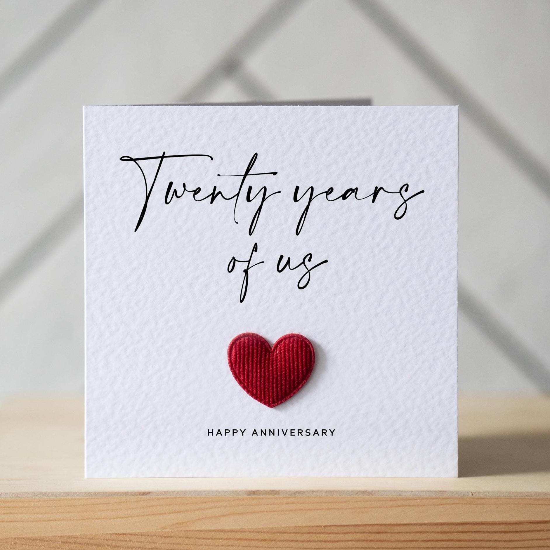 Twenty Years of Us - 20th Anniversary Card With 3D Felt Heart - Etsy