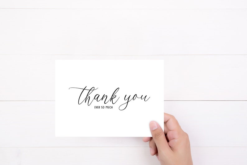 Simple Thank You Card Card to Say Thank You Ever So Much, Gratitude Card, Thanks, Friend, Mum, Nan, Dad, Sister image 1