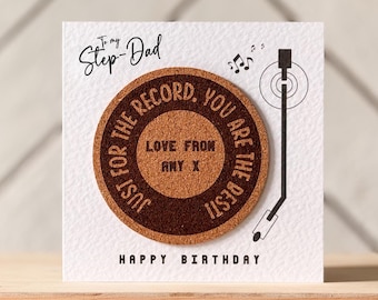 Happy Birthday Step Dad Coaster Card | Just for the record. You are the best!