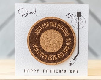 Father's Day Coaster Card | Just for the record. You are the best dad ever!