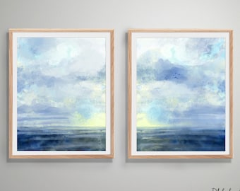 Ocean Print Set of 2 - Abstract Seascape Art Print - Ocean Painting - Sea Art Print - Nautical Prints