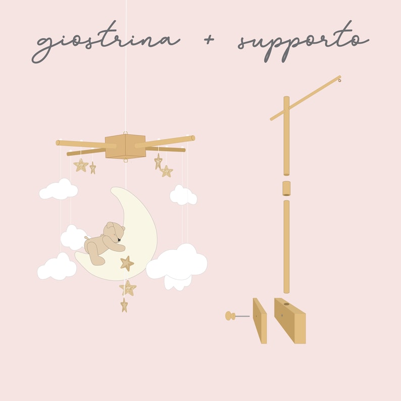 Giostrina Musicale Leone Per Culla - Giochi Rotanti Con Melodia Per Neonati - Foto 7