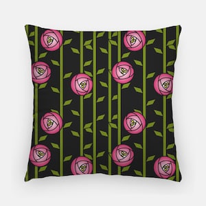 Charles Rennie Mackintosh Rosa Almohada Artesanal