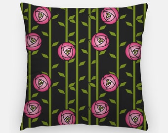 Charles Rennie Mackintosh Rose Artisan Pillow