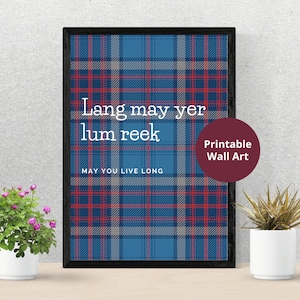 Scottish Slang Posters | Lang may yer lum reek | Scottish gift | Unframed art | Embrace the Quirkiness of the Scots | Downloadable printable