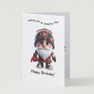 Tarjeta de cumpleaños del partidario de Scottish Gnome Tampa Bay / Cumpleaños de aficionado a los deportes / Tarjeta de cumpleaños descargable instantánea / Imprimir en casa / Mejores deseos