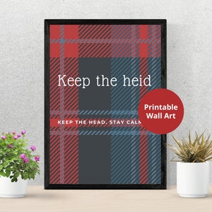 Scottish Slang Posters | Keep the heid | Scottish gift | Unframed wall art | Embrace the Quirkiness of the Scots | Modern Scottish gift