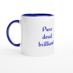 Scottish Humor Mug | White and blue 11oz Ceramic Mug with Blue Color Inside