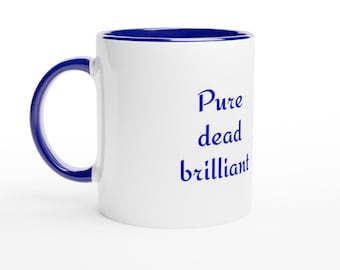 Scottish Humor Mug | White and blue 11oz Ceramic Mug with Blue Color Inside