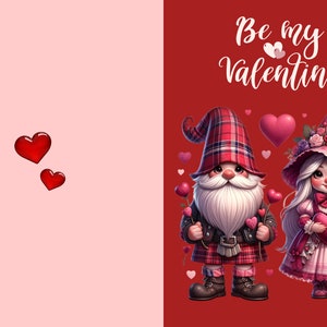 Druckbare schottische Valentinskarte mit rotem Herz und rotem Herz | 'Sei mein' | Sofortiger Download Romantische Karte | Drucken Sie zu Hause | Liebesbriefe