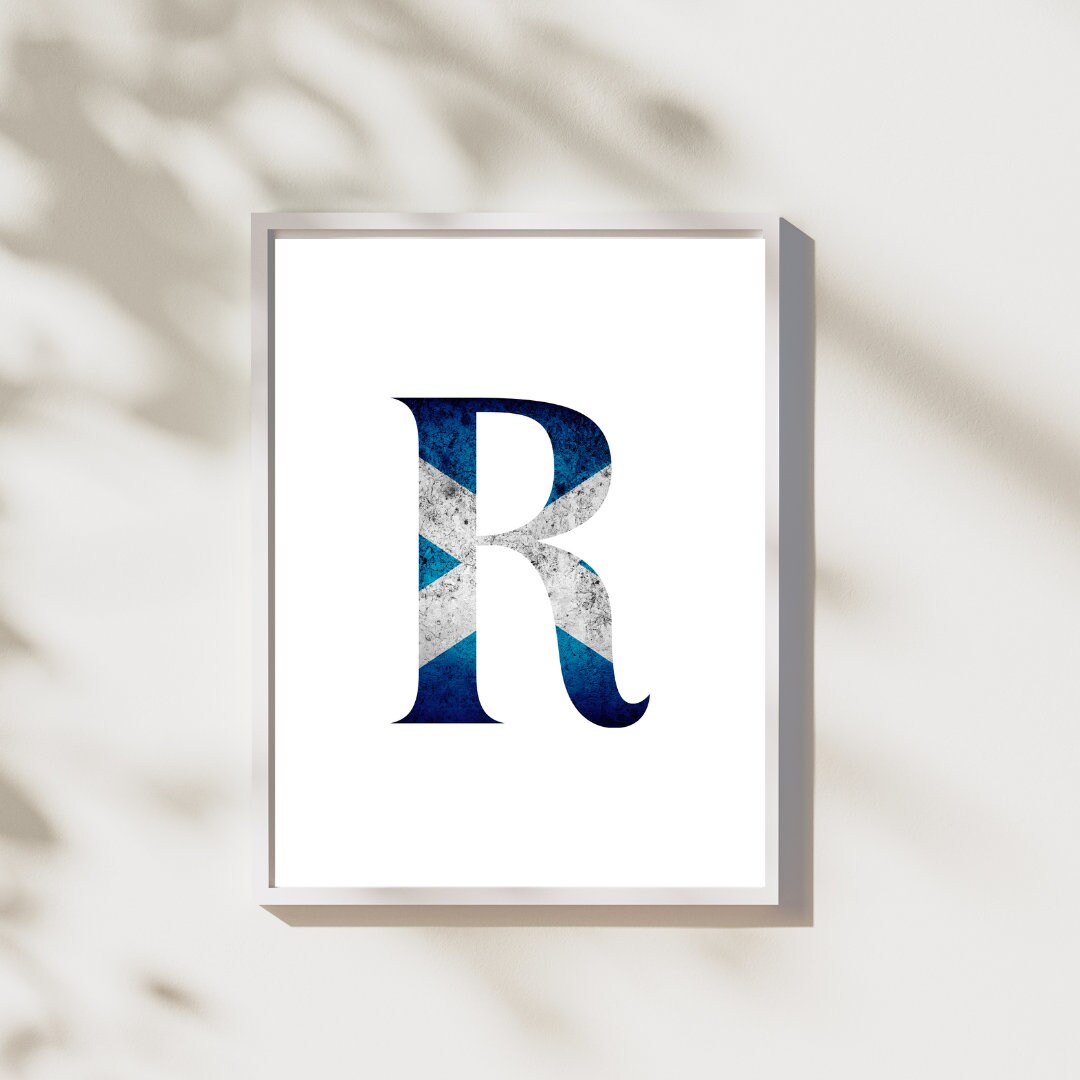 Antique Scottish Flag Design Letter Posters: | Scottish Gift | Floral ...