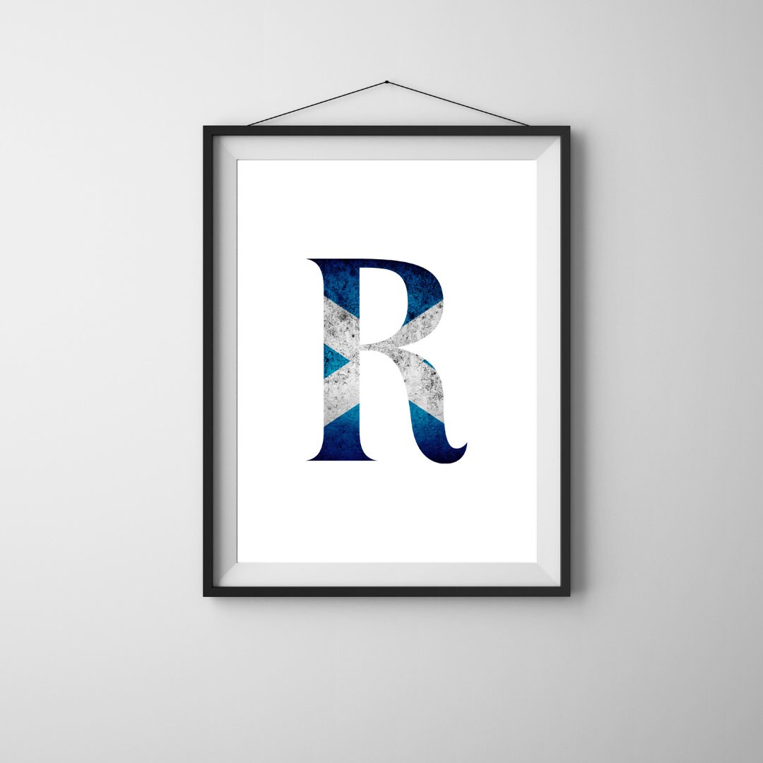 Antique Scottish Flag Design Letter Posters: | Scottish Gift | Floral ...