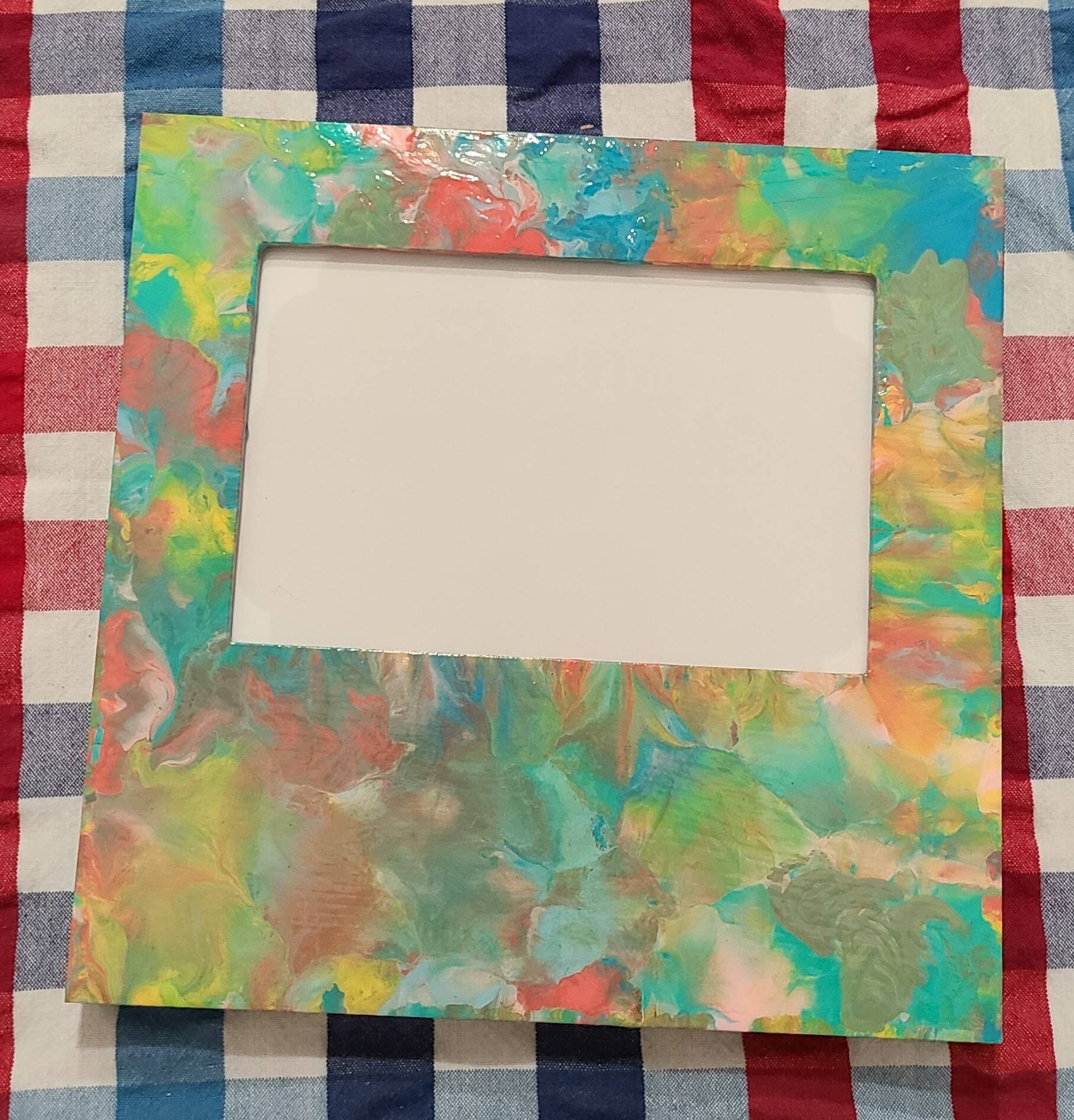 One of a Kind Paint Poured Picture Frame Etsy