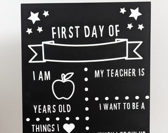 First Day of School Chalkboard Sign – Photo Keepsake