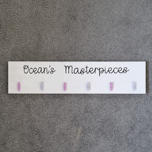 Masterpieces - Personalised Children&#39;s Art Display Board | Wall Art | Kid&#39;s Art Sign | Personalised Name | Bedroom Art Decor | Kids Art Gift
