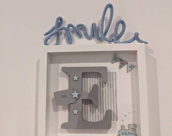 Knitted wire words names nursery wall decor signs - SMILE
