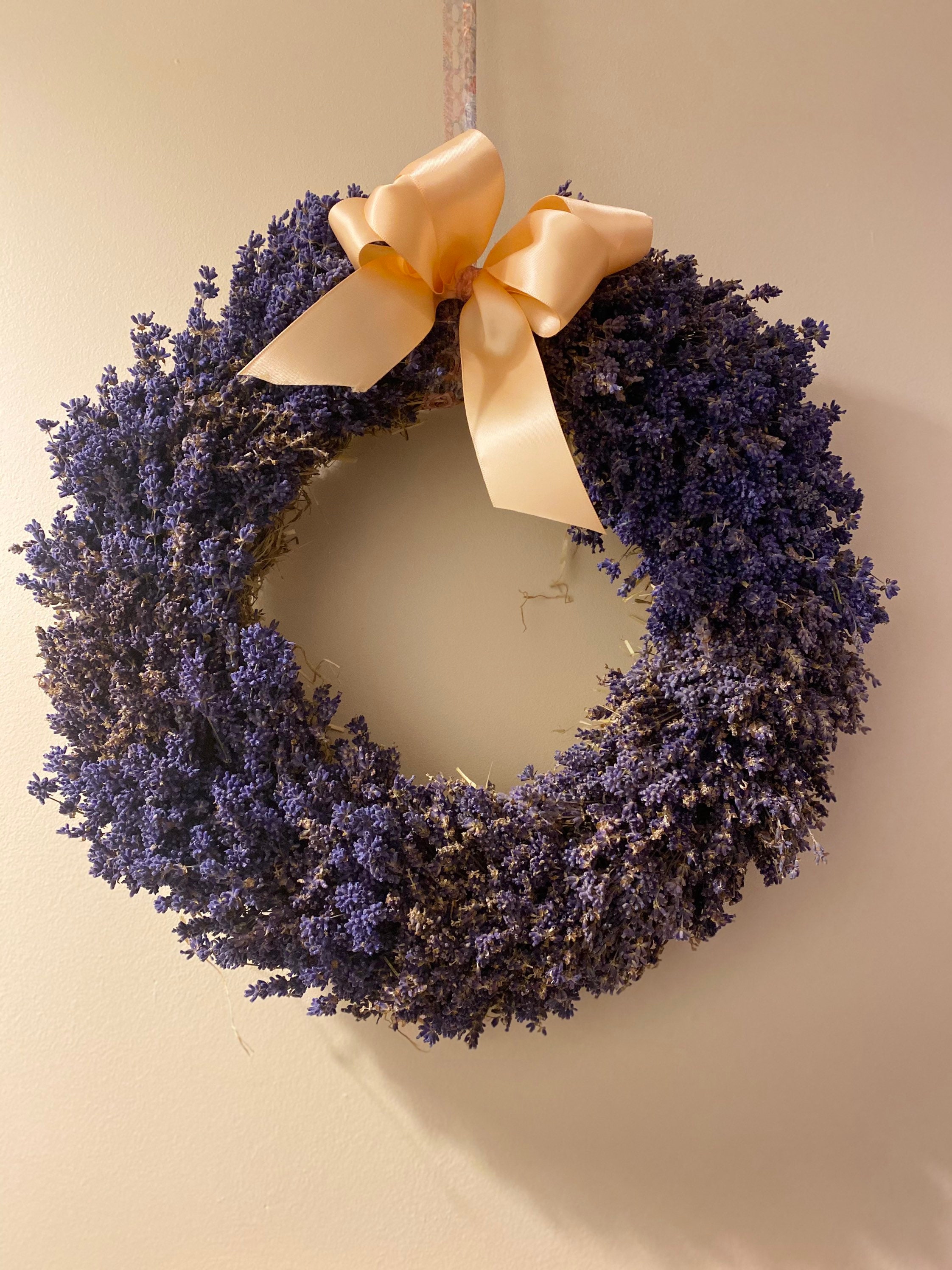 Large Dried Organic Blue Lavender Wreath Door Wreath All Etsy UK