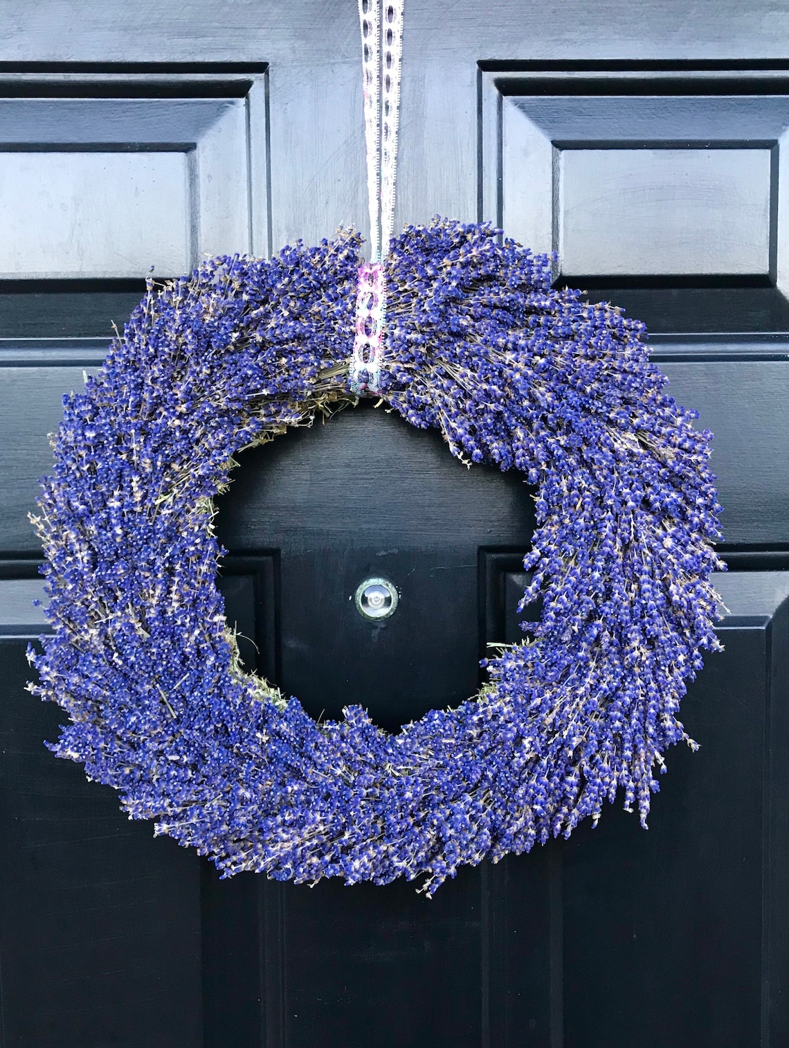 Large Dried Organic Blue Lavender Wreath Door Wreath All Etsy UK