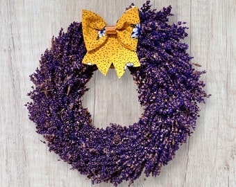 Small Dried Organic Lavender Wreath, Spring Door Wreath, All Seasons Wreath, Wedding Decorations, Door Wreath.