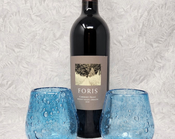 Hand blown wine tumblers for gifting and holiday entertaining.