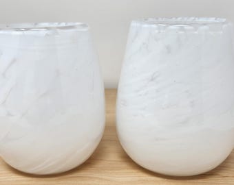 Hand blown wine glasses ready for gifting and holiday entertaining