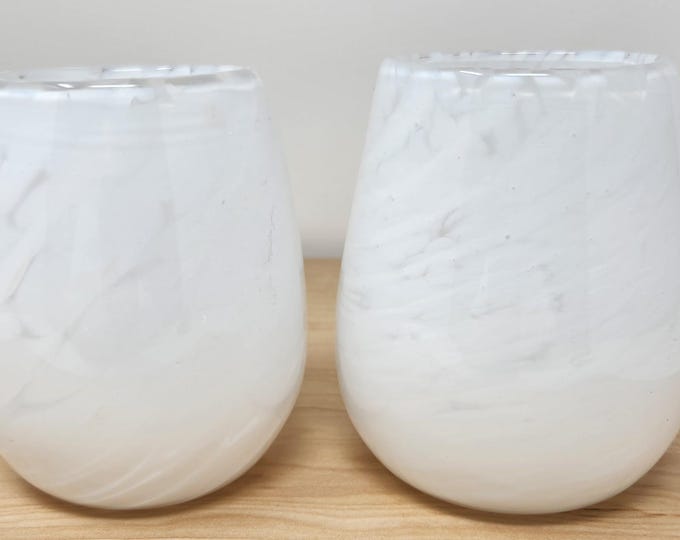 Hand blown wine glasses ready for gifting and holiday entertaining