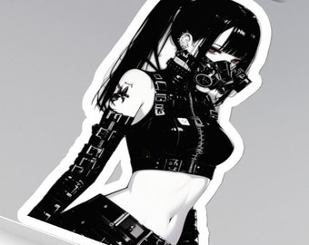 Anime Sticker Cyberpunk Girl Sticker Cyberpunk Sticker Anime Girl Sticker Goth Girl Sticker Waifu Sticker Goth Sticker Manga Sticker