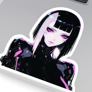 Anime Sticker Cyberpunk Girl Cyberpunk Sticker Anime Girl Sticker Goth Girl Sticker Waifu Sticker Goth Sticker Manga Sticker Laptop Decal