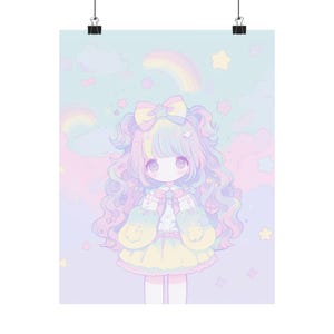 Kawaii Poster Kawaii Girl Poster Kawaii Wall Art Anime Poster Manga Poster Waifu Poster Japanese Poster Decora Harajuku Fairy Kei Cute Art image 1