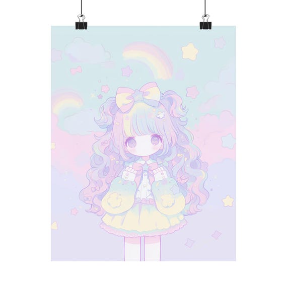 Kawaii Poster Kawaii Girl Poster Kawaii Wall Art Anime Poster Manga Poster Waifu Poster Japanese Poster Decora Harajuku Fairy Kei Cute Art