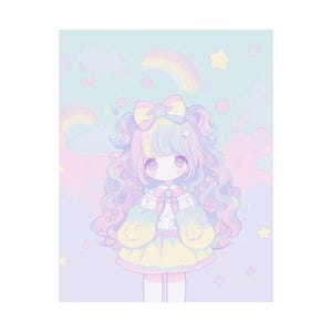 Kawaii Poster Kawaii Girl Poster Kawaii Wall Art Anime Poster Manga Poster Waifu Poster Japanese Poster Decora Harajuku Fairy Kei Cute Art image 6