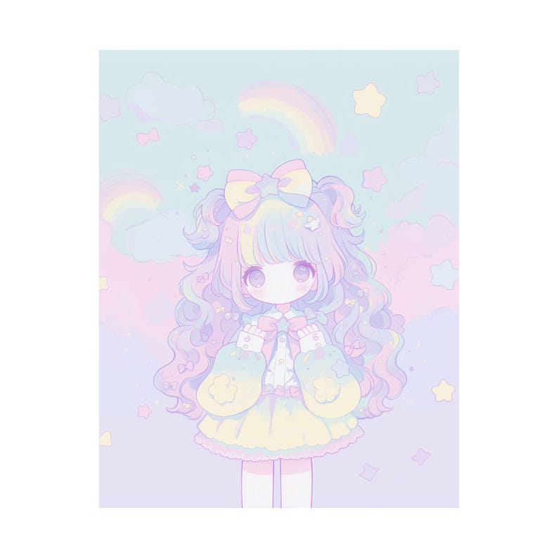 Kawaii Poster Kawaii Girl Poster Kawaii Wall Art Anime Poster Manga Poster Waifu Poster Japanese Poster Decora Harajuku Fairy Kei Cute Art image 6