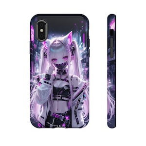 Anime Phone Case Cyberpunk Phone Case Anime Girl Goth Phone Case Kawaii Phone Case Manga Phone Case Japanese Phone Case Harajuku Phone Case