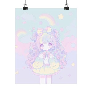 Kawaii Poster Kawaii Girl Poster Kawaii Wall Art Anime Poster Manga Poster Waifu Poster Japanese Poster Decora Harajuku Fairy Kei Cute Art image 2
