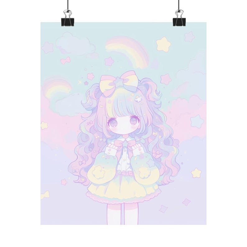 Kawaii Poster Kawaii Girl Poster Kawaii Wall Art Anime Poster Manga Poster Waifu Poster Japanese Poster Decora Harajuku Fairy Kei Cute Art image 2
