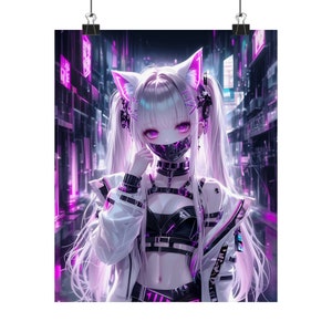 Cyberpunk Poster Anime Girl Poster Anime Art Print Waifu Poster Anime Poster Japanese Art Poster Manga Poster Art Anime Home Decor Wall Art image 2